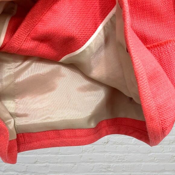 J.Crew Jacket Size 4 Coral Cropped Long Sleeve Fringe Trim Button NWT - Picture 11 of 16